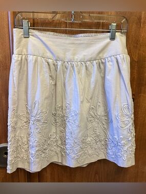 Stooshy Grey Floral Embroidered Skirt